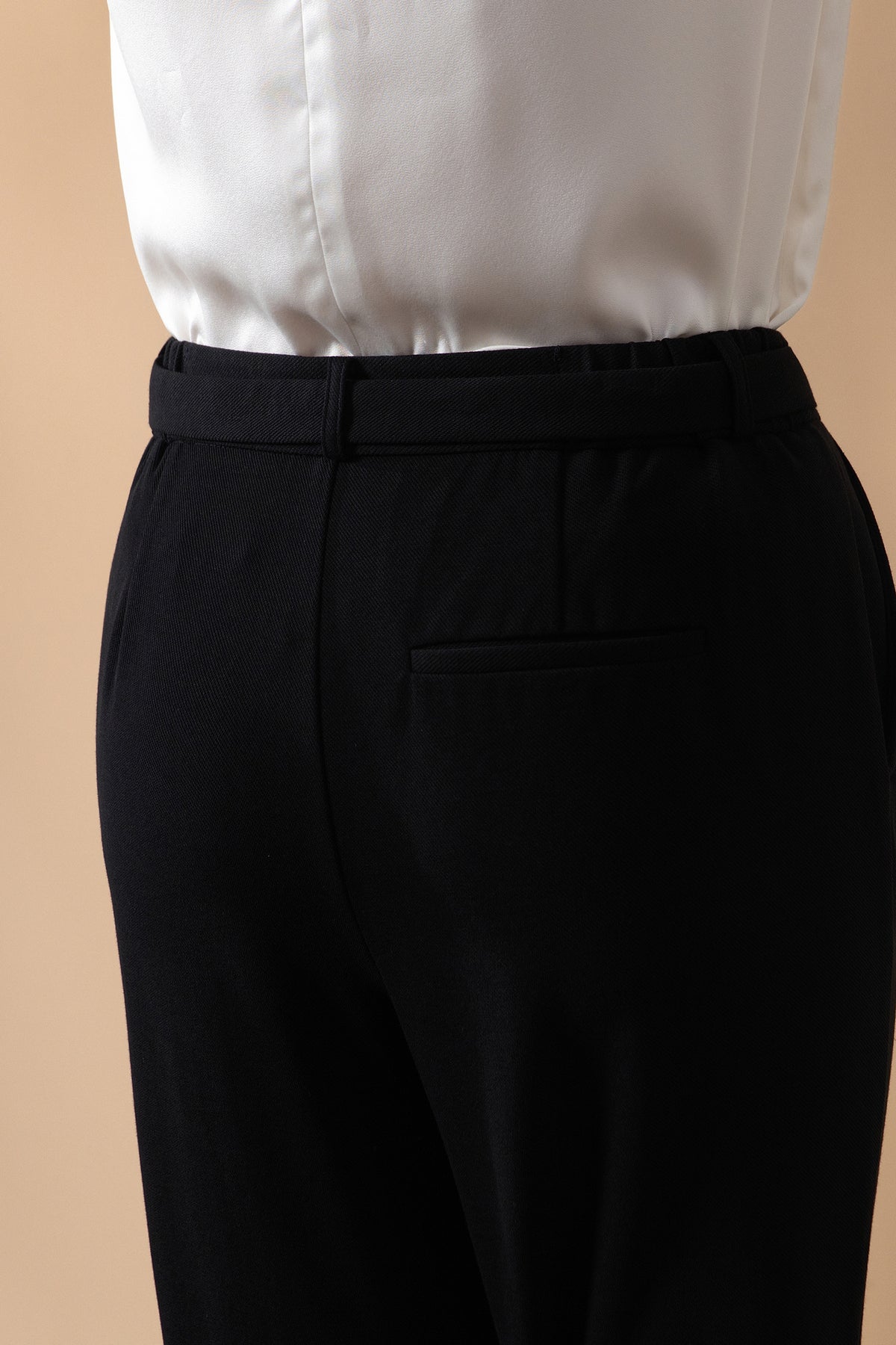 Twill | Machine Washable Casual Pants (With Belt)
