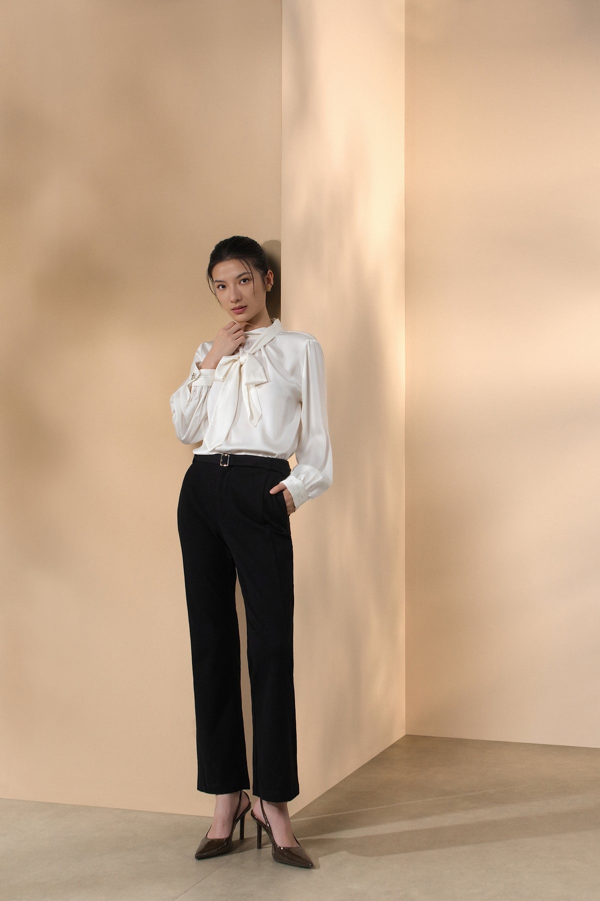 Twill | Machine Washable Casual Pants (With Belt)
