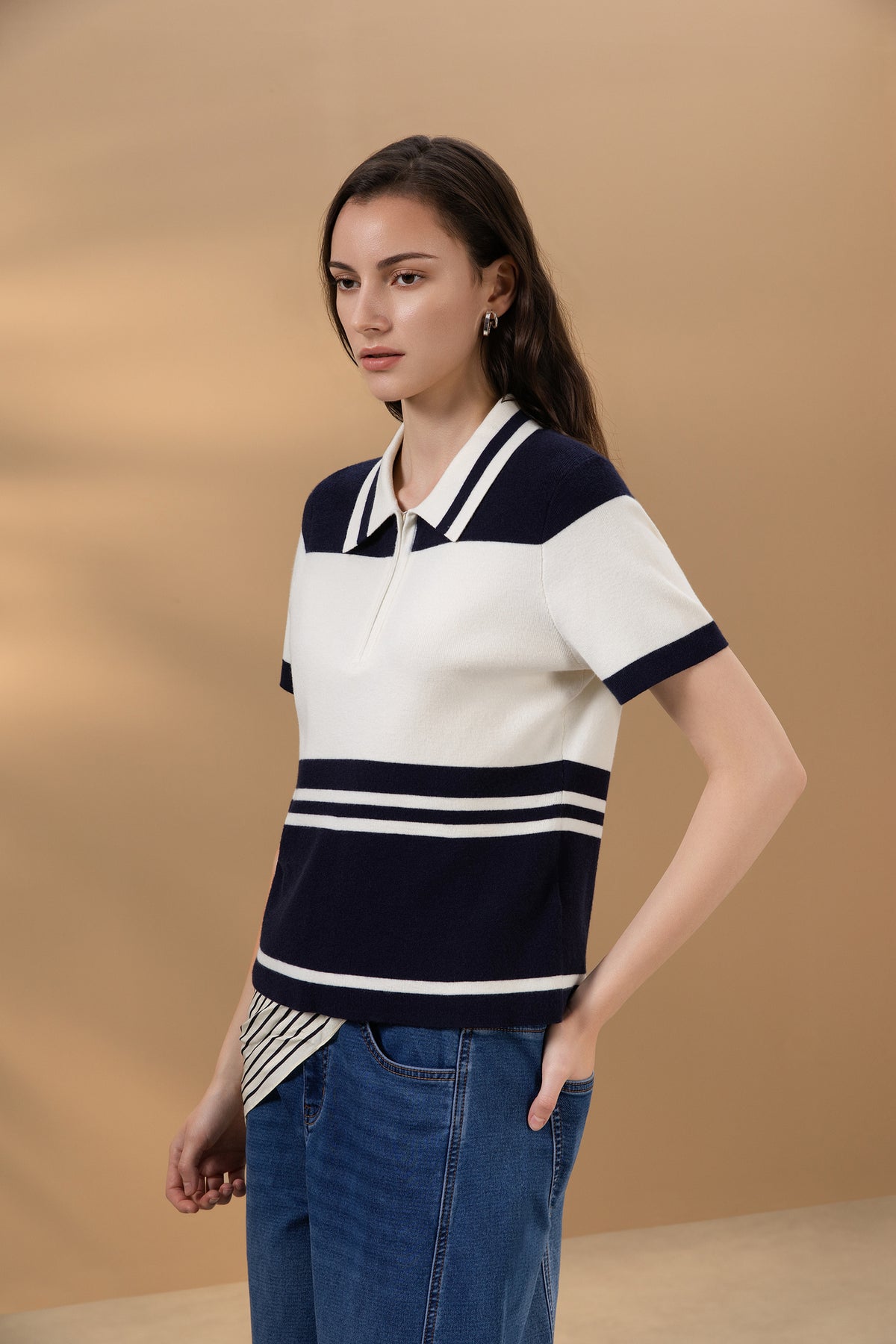 G2000 WOMAN-polo-neck-machine-washable-knit-sweater-66276001-Blue