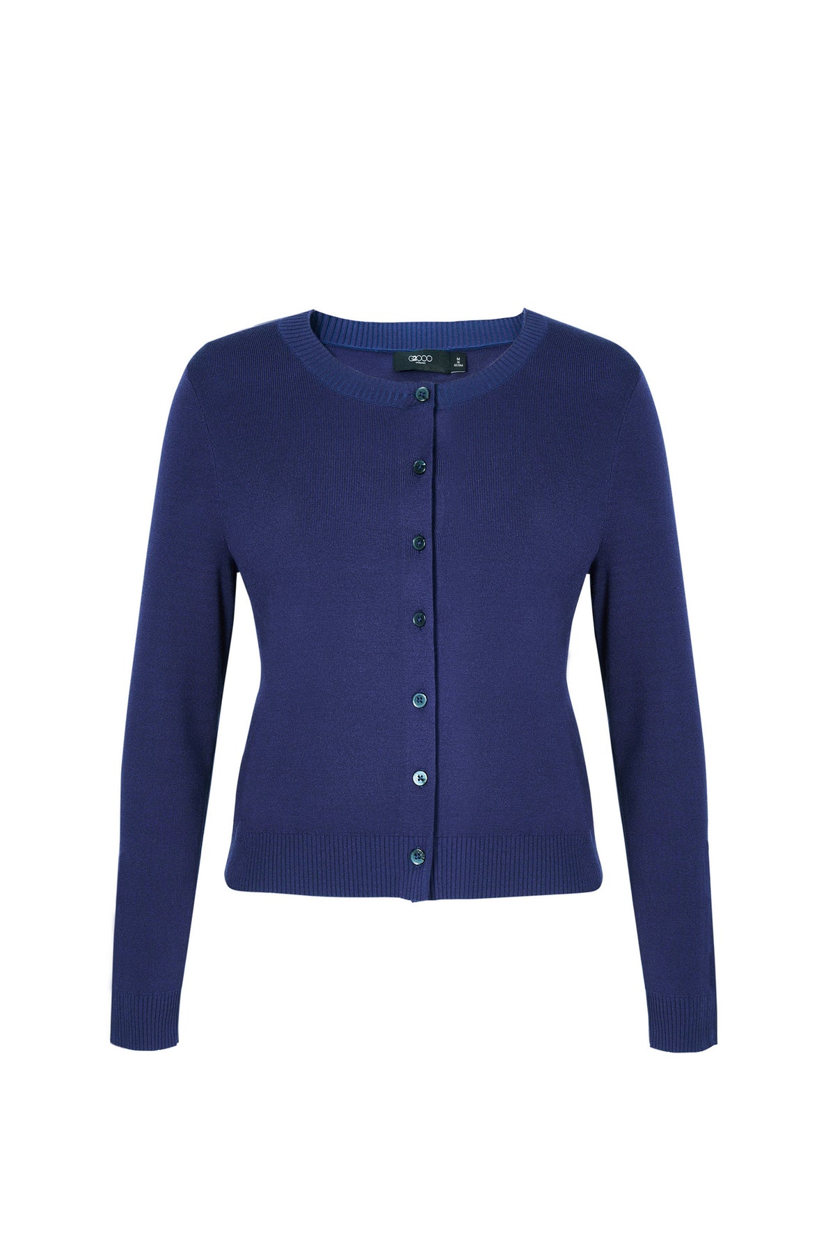 G2000 WOMAN-round-neck-machine-washable-cardigan-(with-detachable-scarf)-66276091-Blue