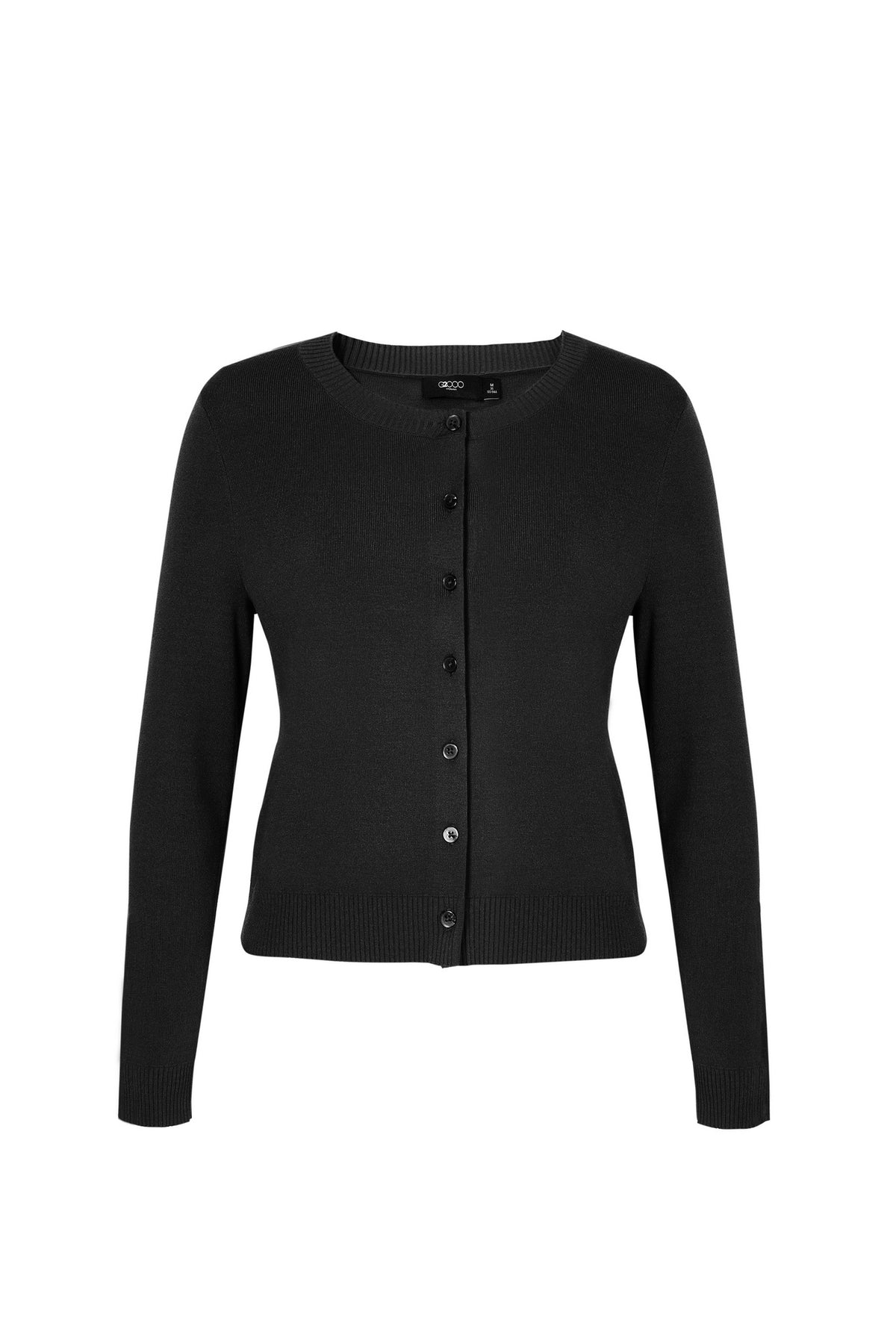 G2000 WOMAN-round-neck-machine-washable-cardigan-(with-detachable-scarf)-66276091-Black