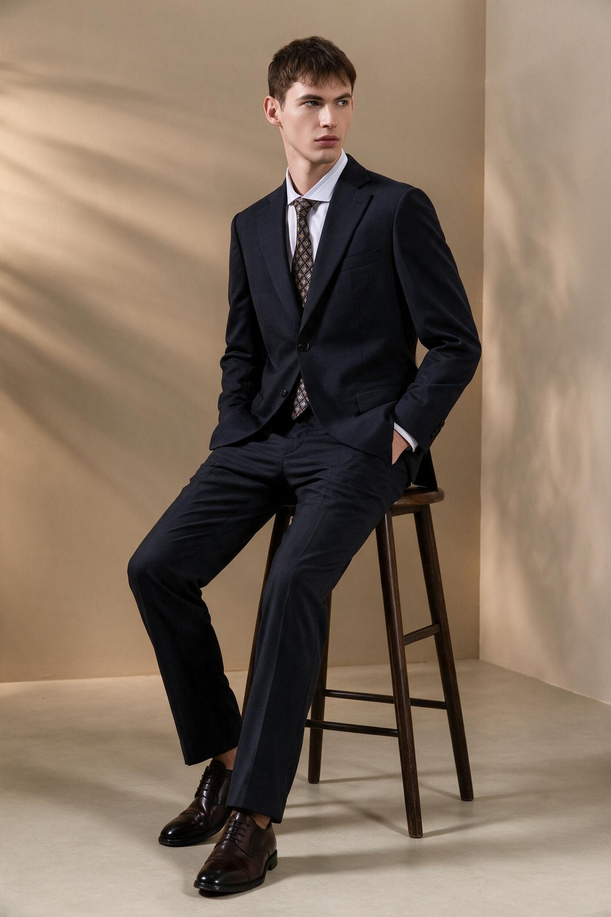BLAACK MAN-blaack-anti-electrostatic-wool-blend-suit-blazer-66415396-Brwon