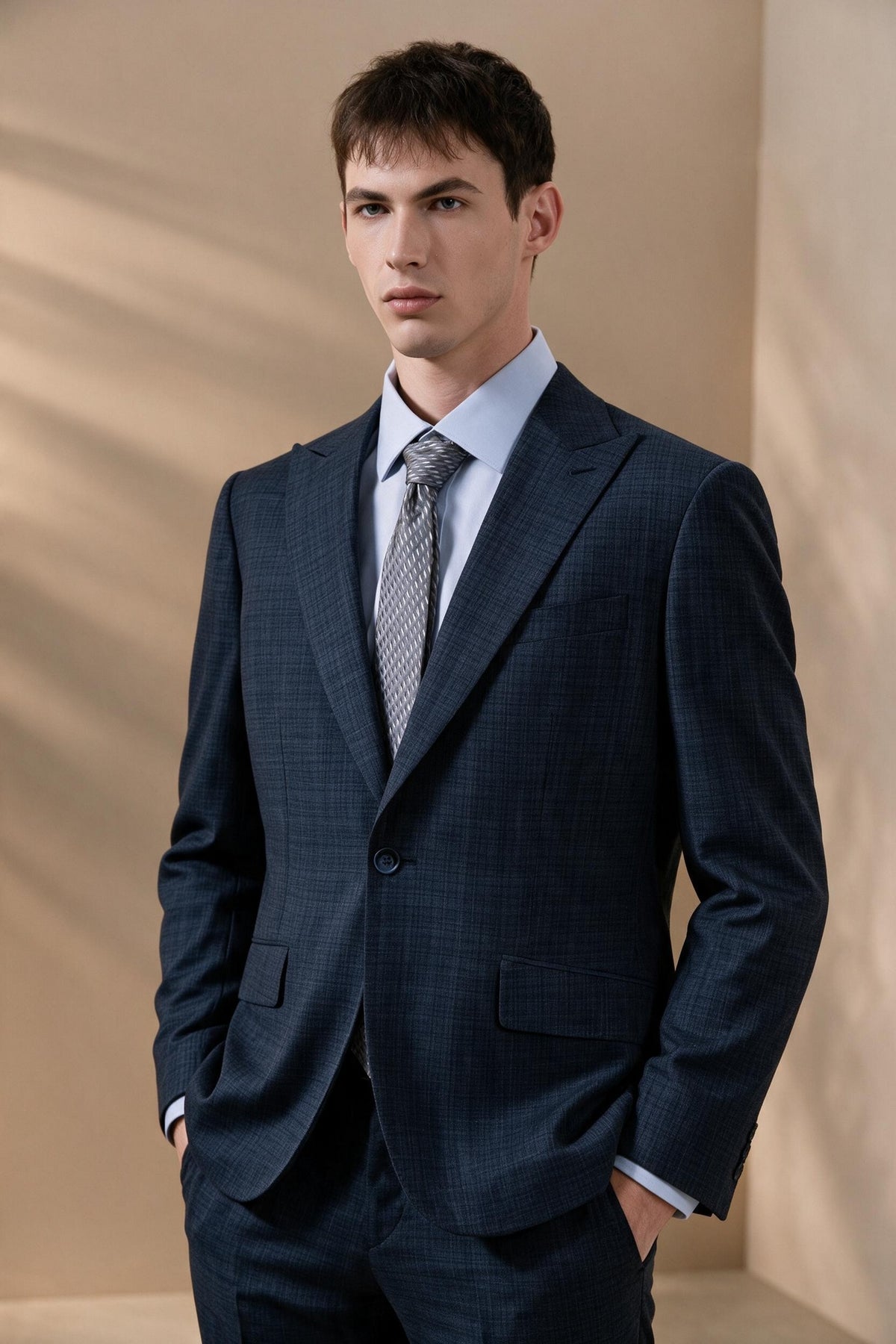 BLAACK MAN-blaack-anti-electrostatic-wool-blend-suit-blazer-66415431-Blue