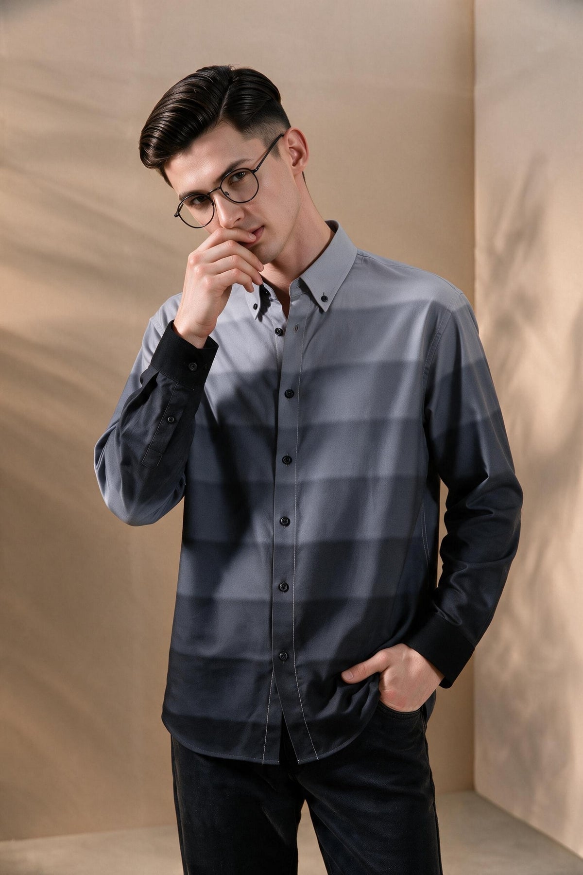 BLAACK MAN-blaack-non-iron-pure-cotton-long-sleeve-casual-shirt-66420444-Grey