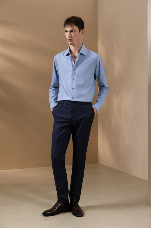 BLAACK | Non-Iron | Premiun Cotton Silk Long-Sleeve Dress Shirt