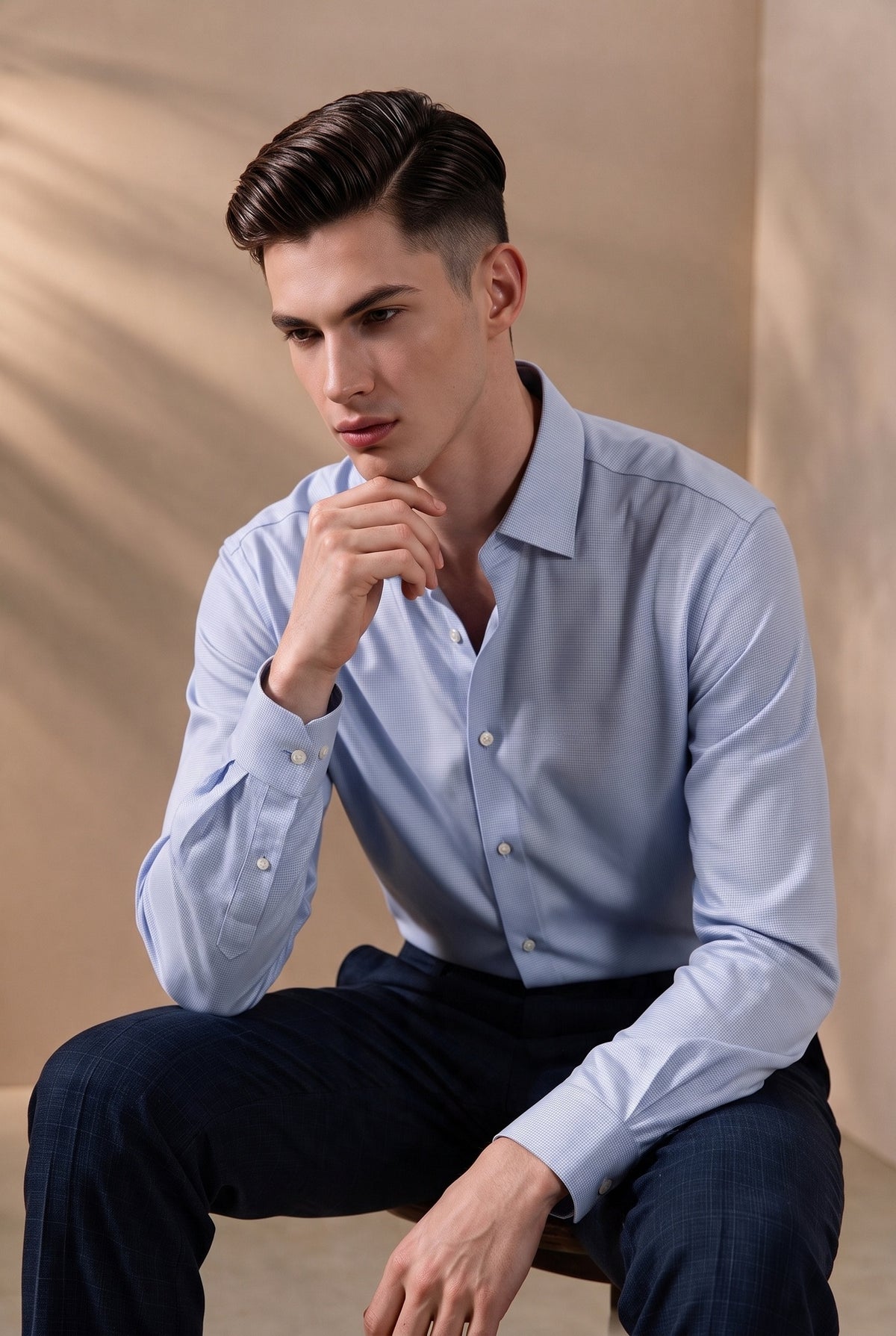 BLAACK MAN-blaack-non-iron-semi-spread-collar-long-sleeve-dress-shirt-66421641-Blue