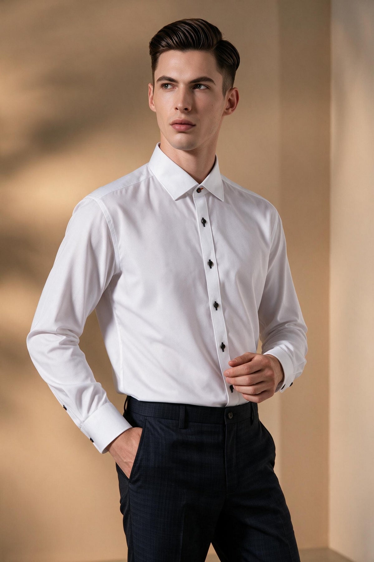 BLAACK MAN-blaack-non-iron-cotton-silk-blend-long-sleeve-dress-shirt-66421732-White