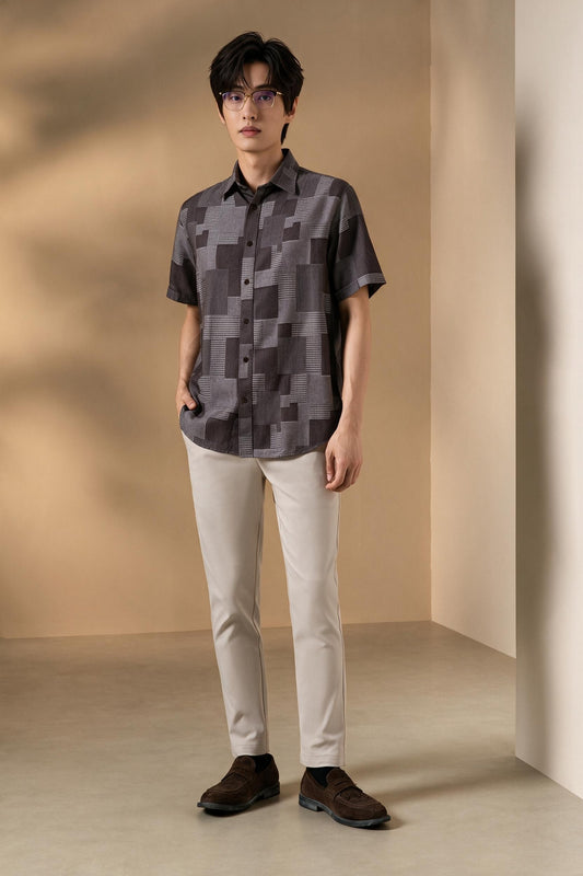 BLAACK | Pure Cotton | Classic Collar Short-Sleeve Casual Shirt