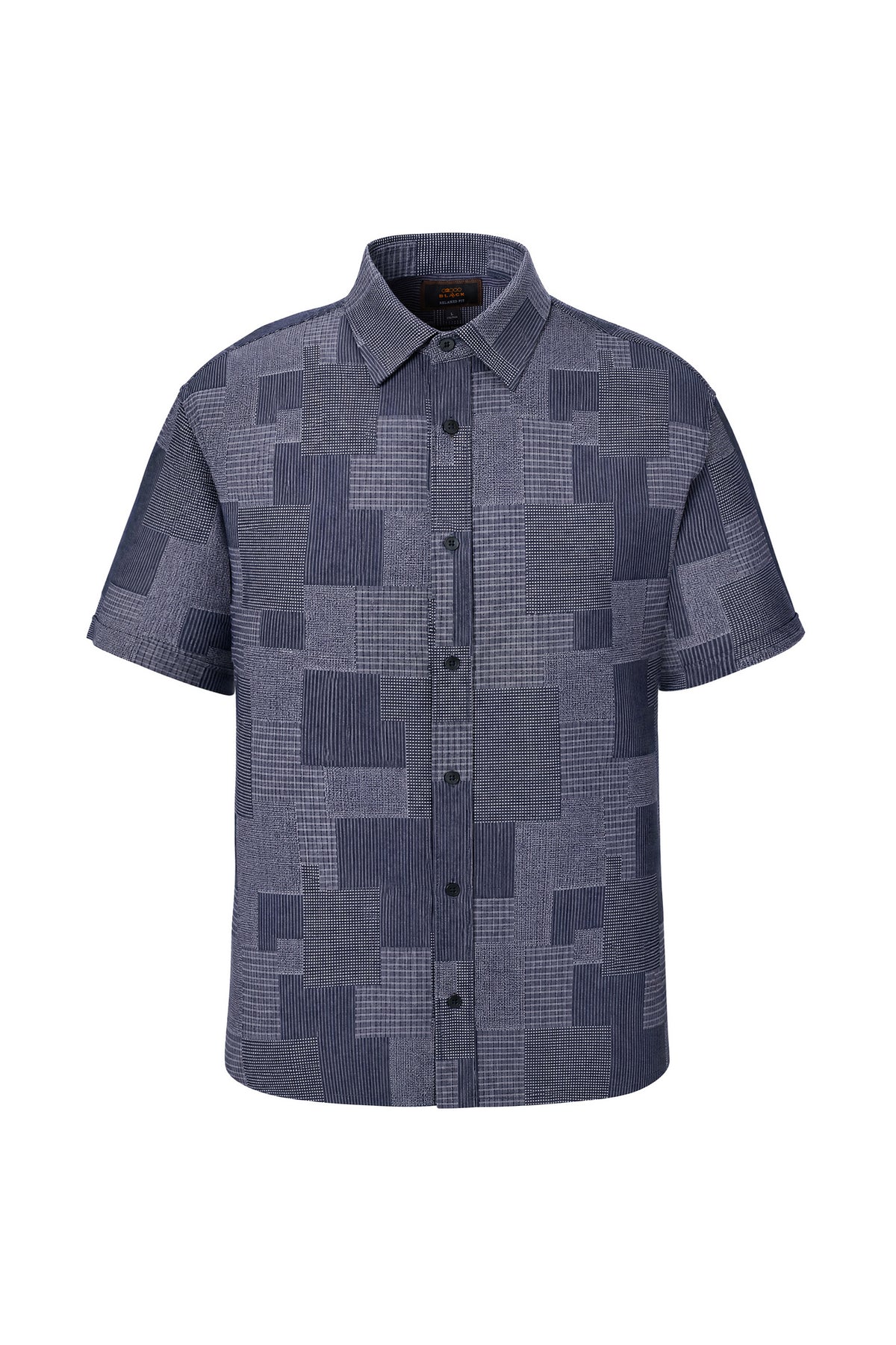 BLAACK MAN-blaack-pure-cotton-classic-collar-short-sleeve-casual-shirt-66431494-Blue