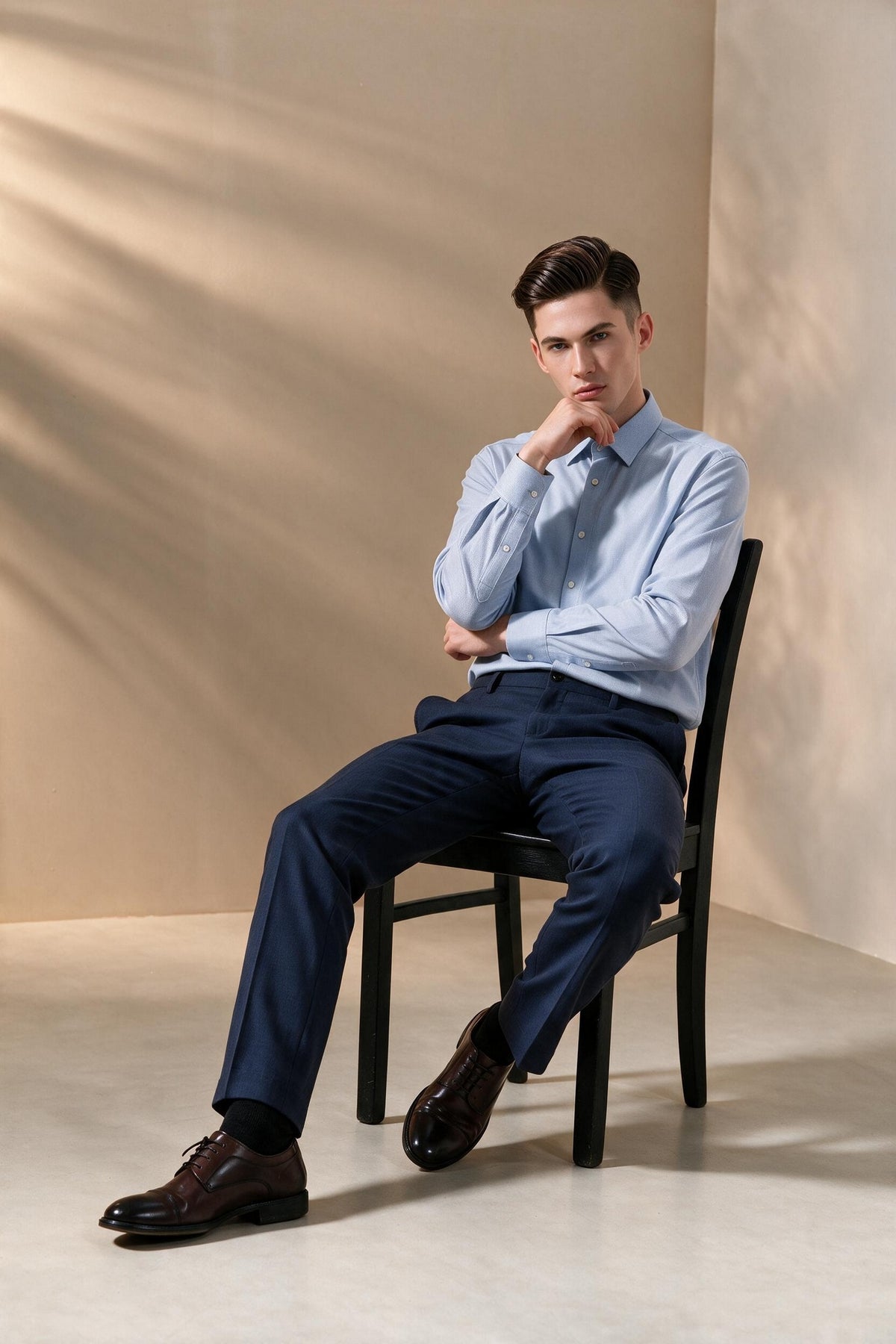 BLAACK MAN-blaack-pure-wool-fixed-waistband-suit-pants-66455252-Blue