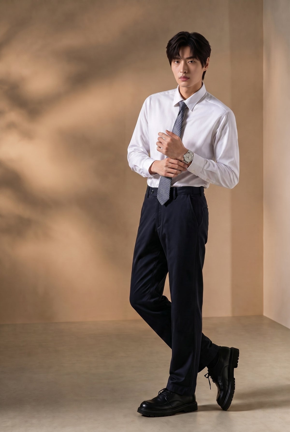BLAACK MAN-blaack-hidden-elastic-waistband-cotton-blend-chinos-66461611-Blue