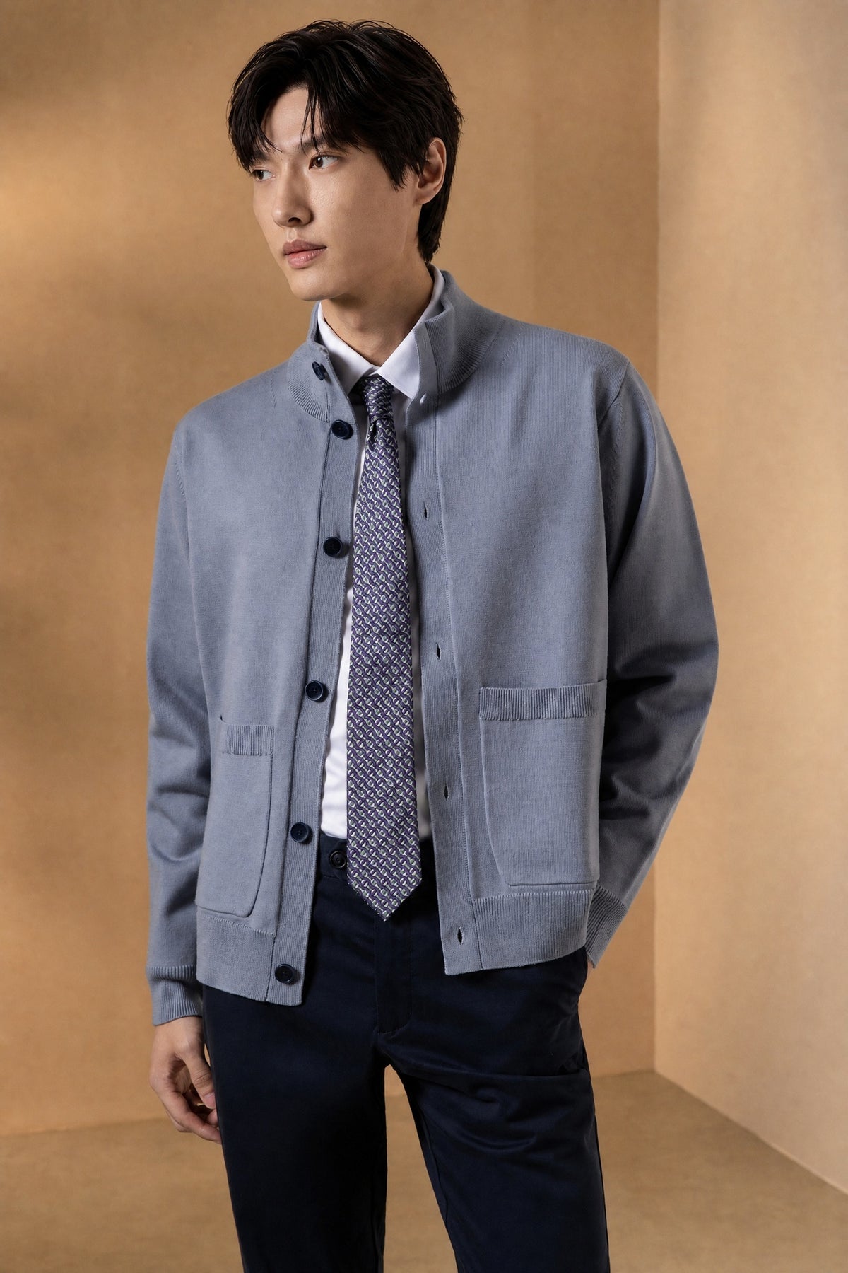BLAACK MAN-blaack-wool-blend-machine-washable-cardigan-66475144-Grey