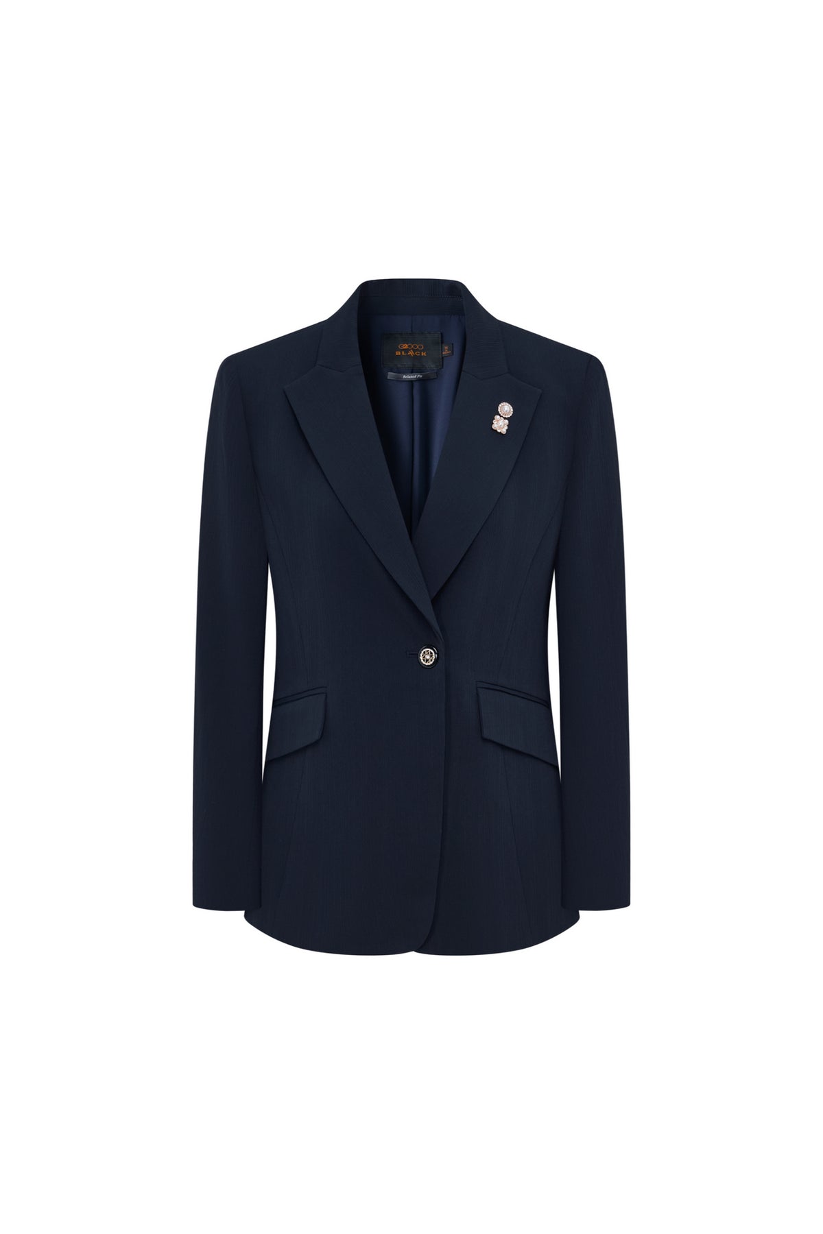 BLAACK WOMAN-blaack-dobby-peak-lapel-suit-blazer-(with-detachable-brooch)-66917075-Blue