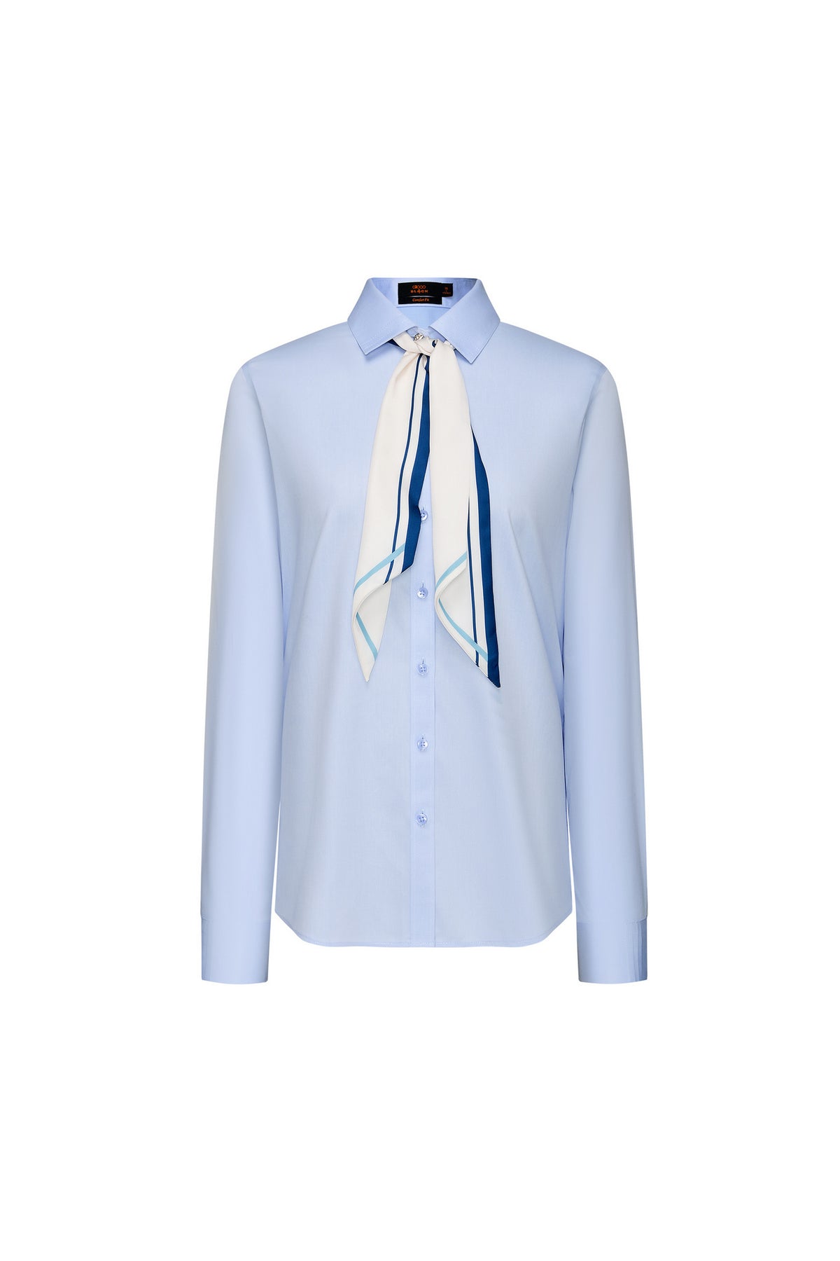 BLAACK WOMAN-blaack-non-iron-pure-cotton-long-sleeve-dress-shirt-(with-detachable-scarf)-66923010-Blue