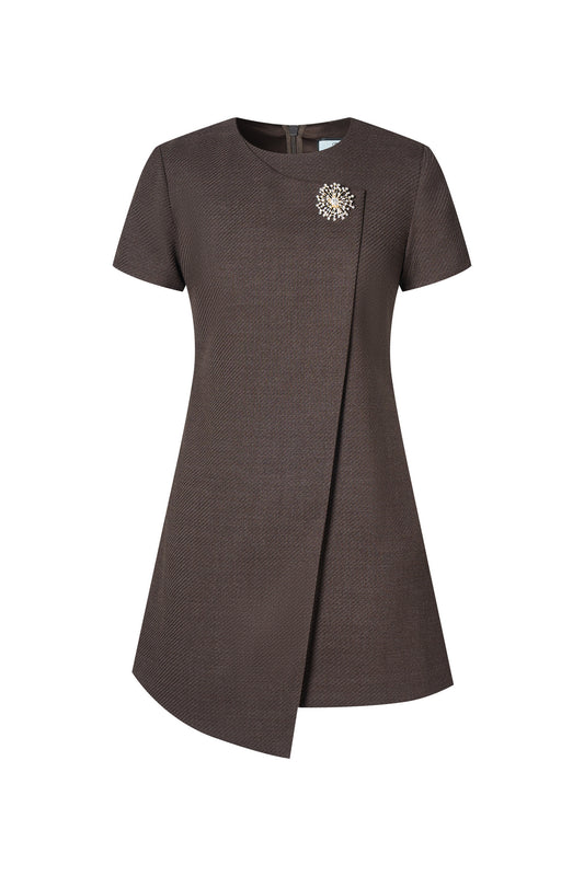 LUXURY-luxury-italy-fabric-dobby-dress-66934322-Brown