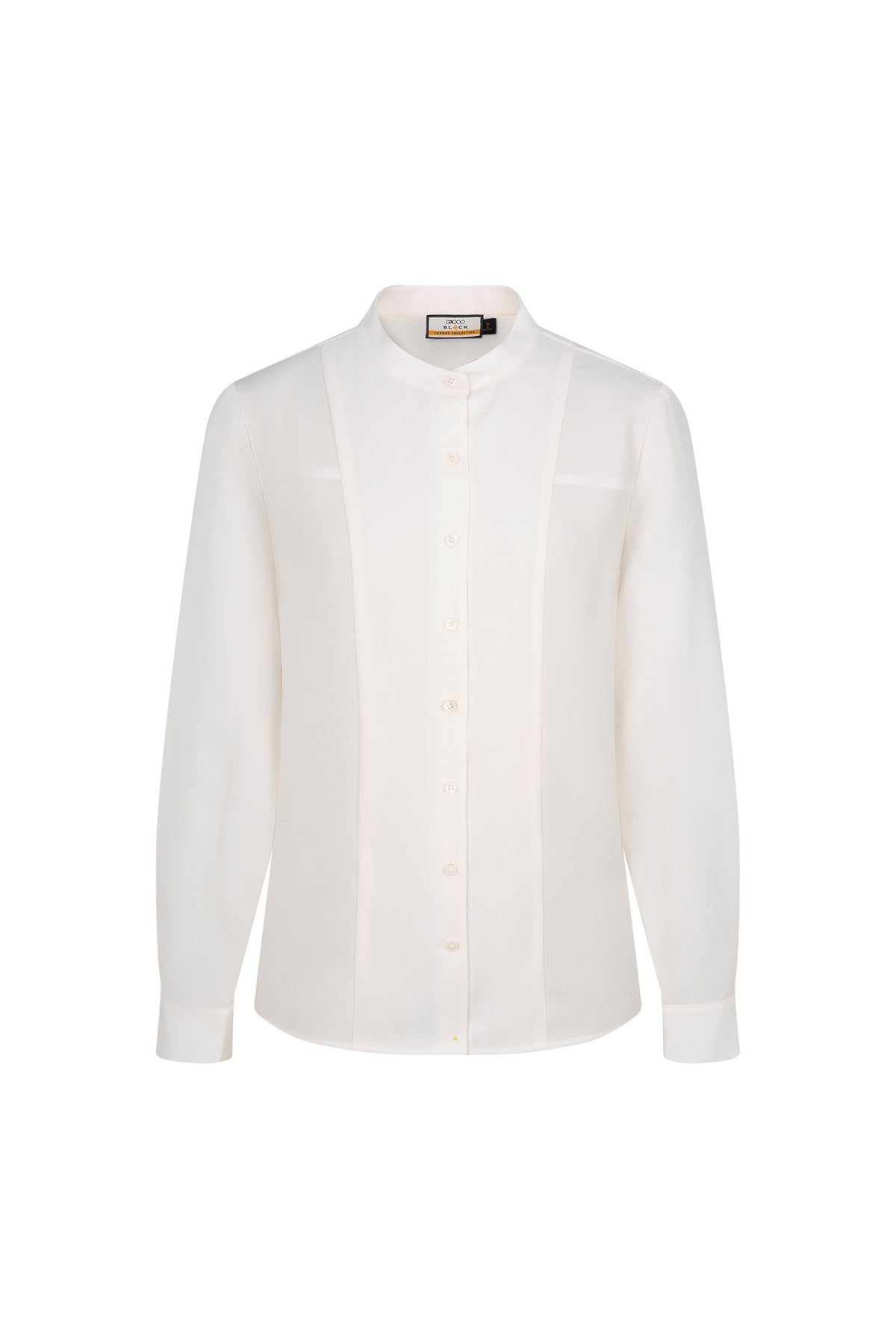 LUXURY-luxury-europe-fabric-stand-collar-blouse-66941007-White