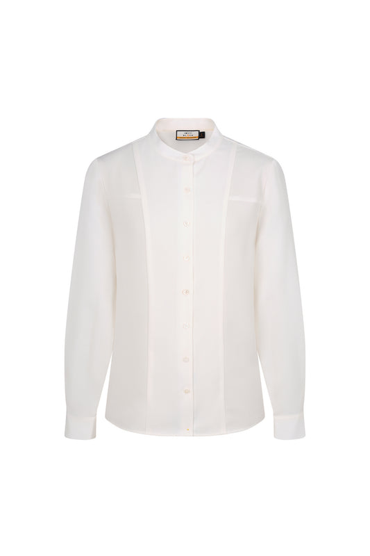 LUXURY-luxury-europe-fabric-stand-collar-blouse-66941007-White