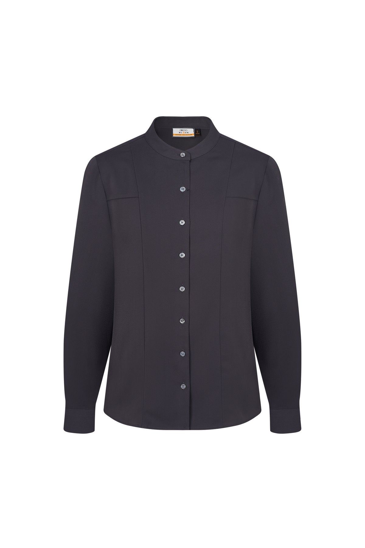 LUXURY-luxury-europe-fabric-stand-collar-blouse-66941007-Grey