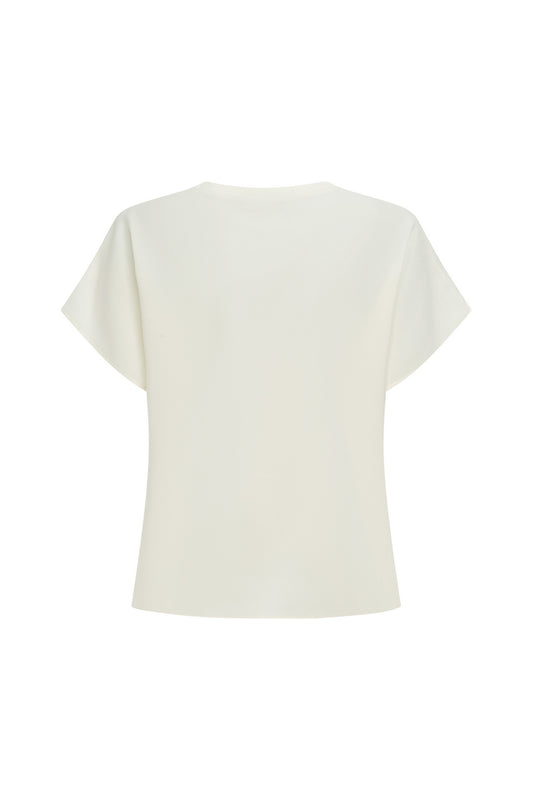 BLAACK | Crepe | Round Neck Blouse (With Detachable Necklace)