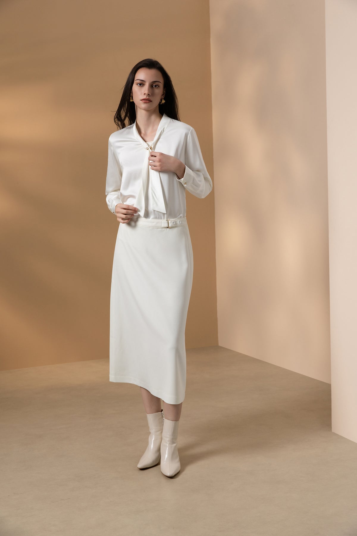 BLAACK | Satin | Stand Collar Blouse