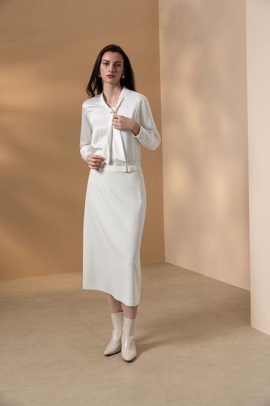 BLAACK | Satin | Stand Collar Blouse