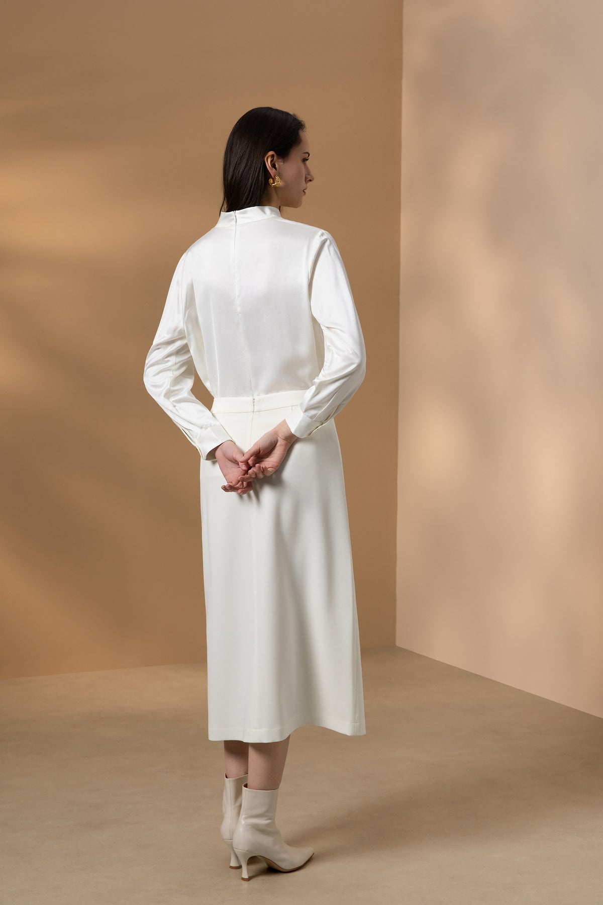 BLAACK | Satin | Stand Collar Blouse