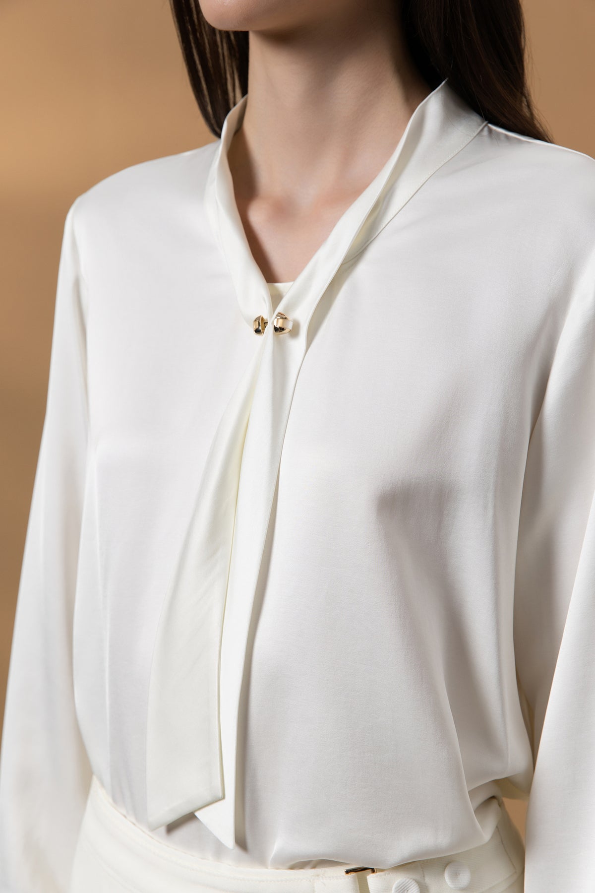BLAACK | Satin | Stand Collar Blouse