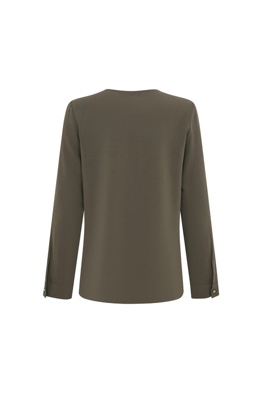 BLAACK | Crepe | Asymmetrical Collar Blouse
