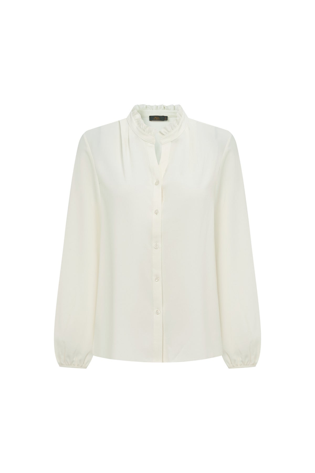 BLAACK WOMAN-blaack-crepe-stand-collar-blouse-66947021-White