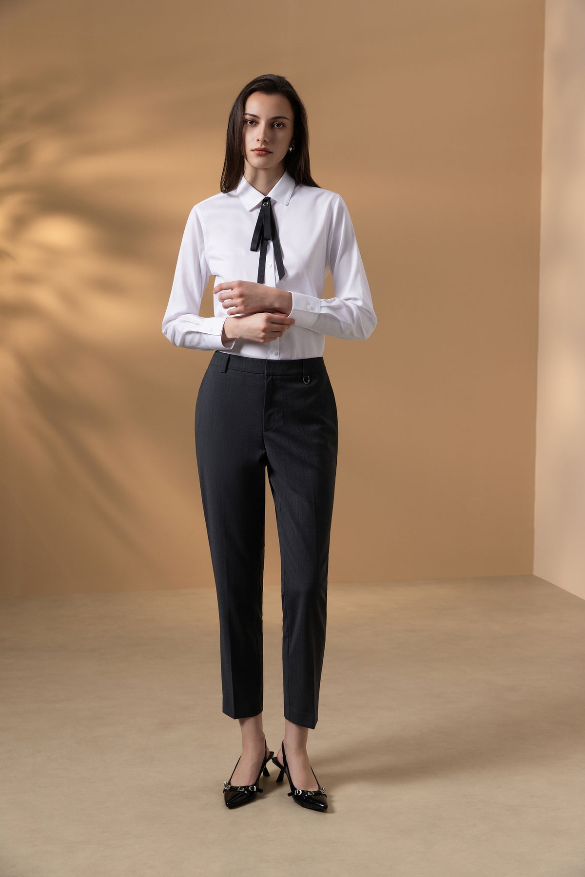 BLAACK WOMAN-blaack-wool-blend-twill-suit-pants-66954000-Grey