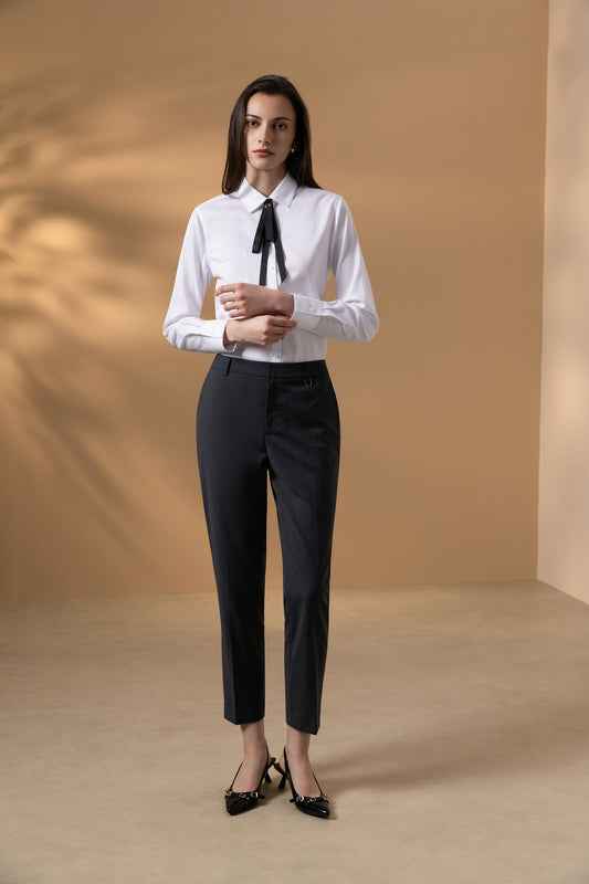 BLAACK WOMAN-blaack-wool-blend-twill-suit-pants-66954000-Grey