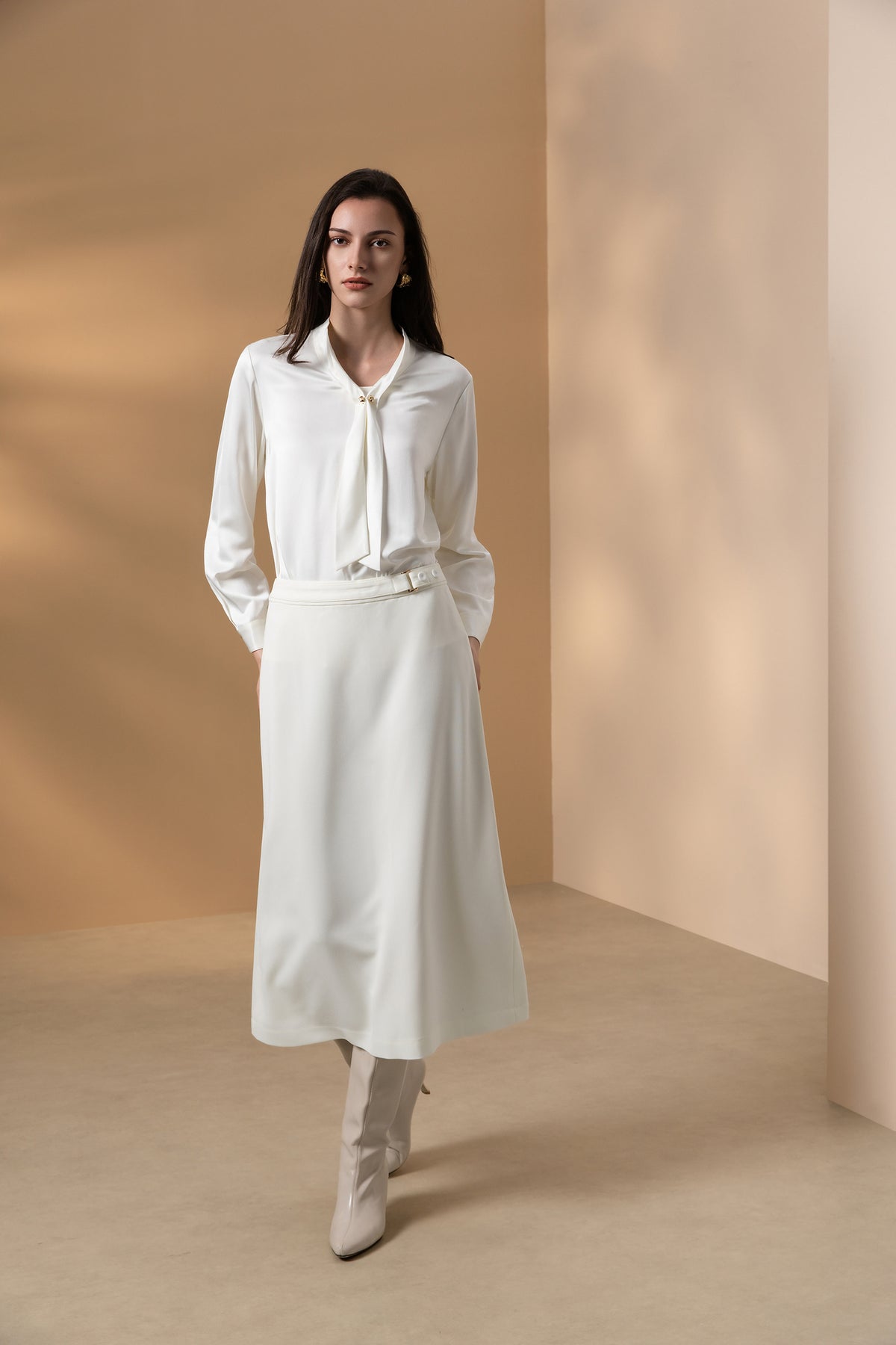BLAACK WOMAN-blaack-twill-machine-washable-suit-skirt-66957632-White
