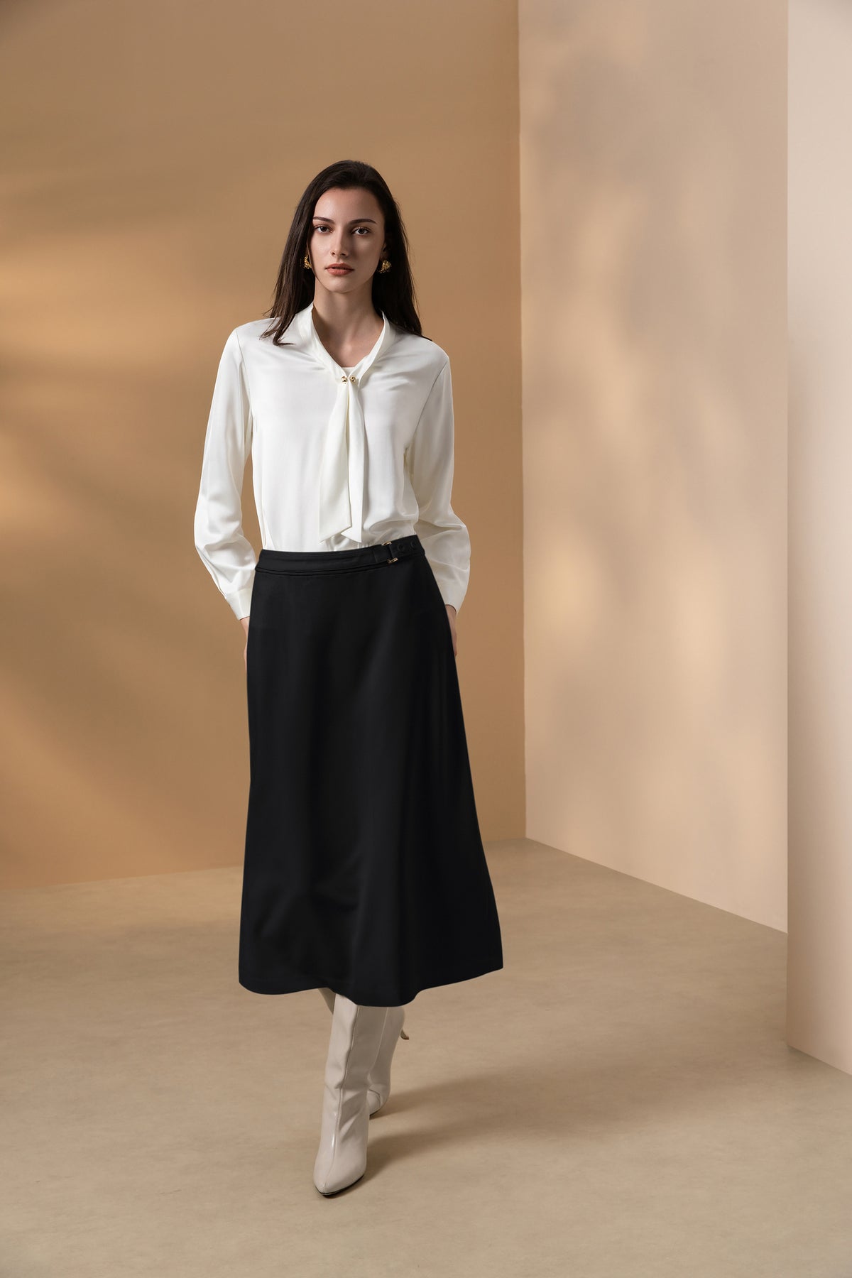 BLAACK WOMAN-blaack-twill-machine-washable-suit-skirt-66957632-Black