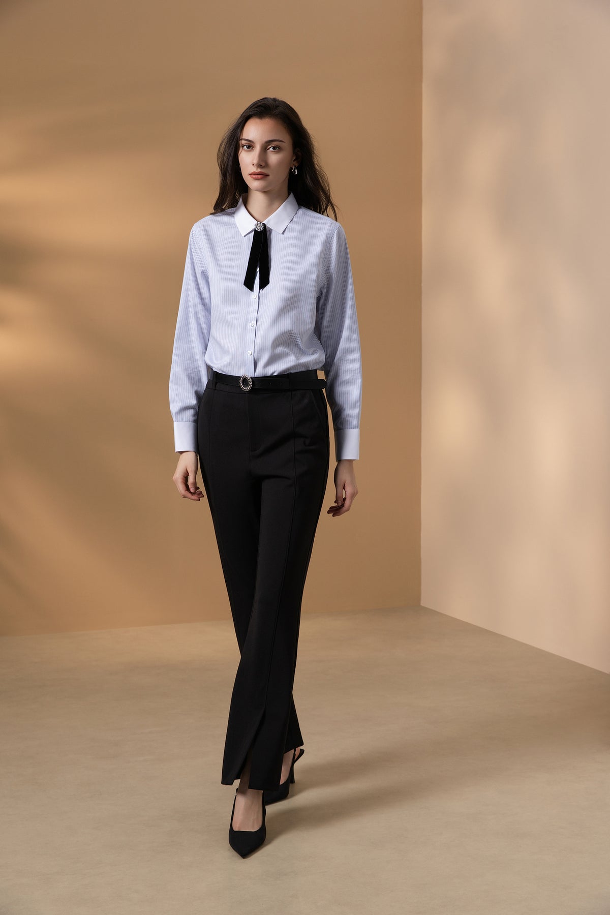 BLAACK WOMAN-blaack-knit-machine-washable-casual-pants-(with-belt)-66966002-Black
