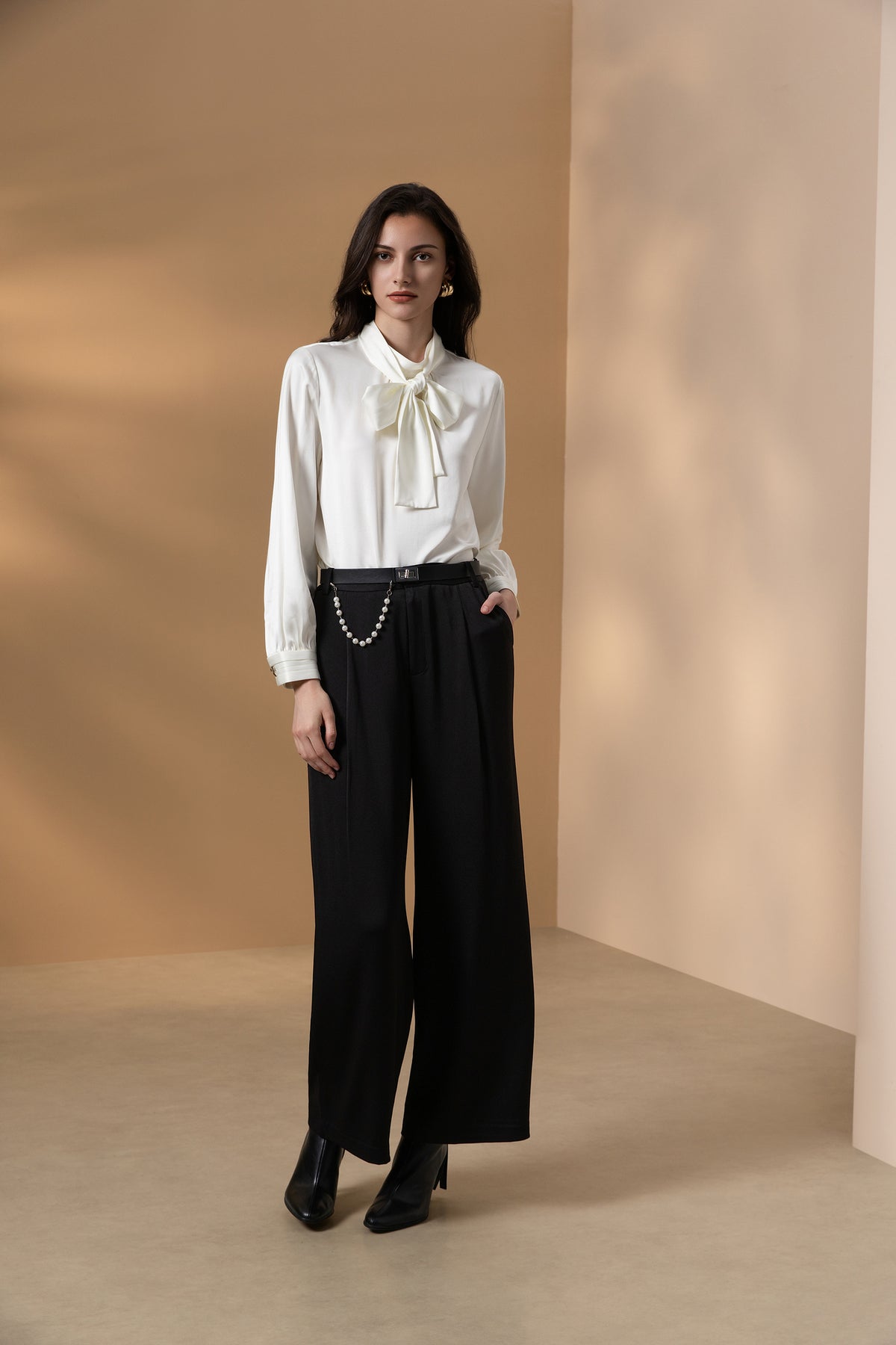 BLAACK WOMAN-blaack-crepe-machine-washable-casual-pants-(with-belt)-66967047-Black