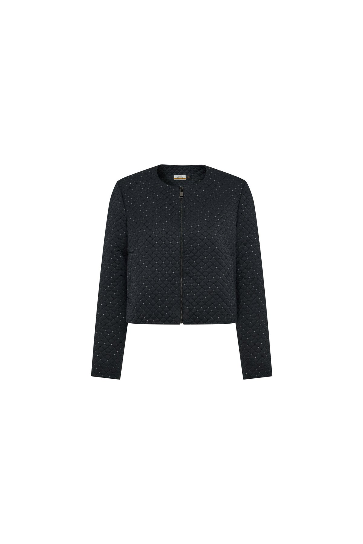 LUXURY-luxury-jacquard-round-neck-jacket-66981430-Black