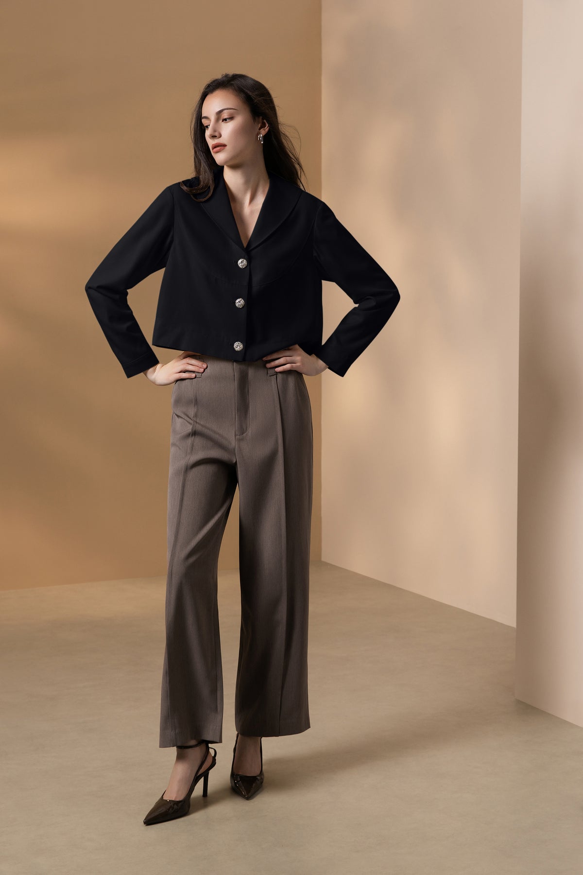 BLAACK WOMAN-blaack-dobby-lapel-collar-jacket-66985000-Black